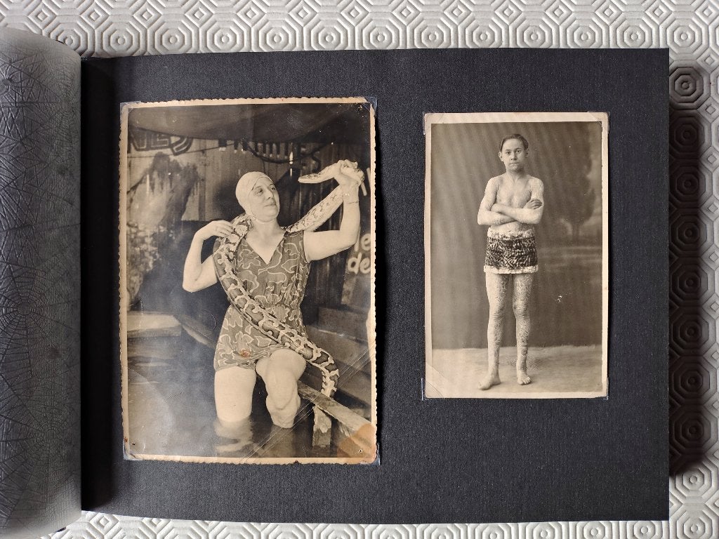 Vintage album foto's spektakel circus kermis, Gebruikt, Foto, Ophalen of Verzenden, 1940 tot 1960