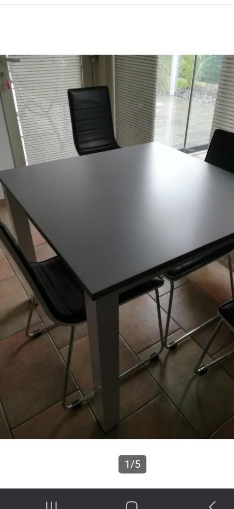 Tafel met 4 stoelen., Ophalen, Vierkant, Zo goed als nieuw, Modern