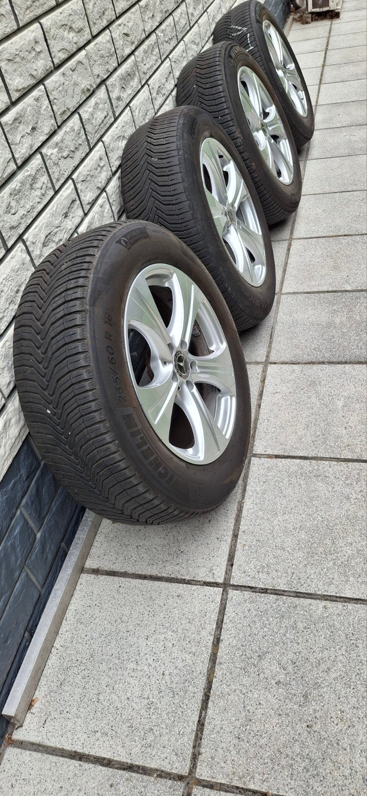mercedes glc velgen met michelin, Auto-onderdelen, Banden en Velgen, Ophalen, 18 inch, Velg(en)