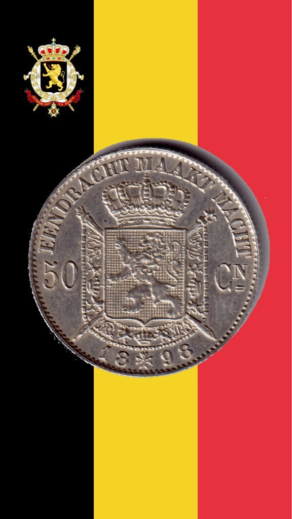 50 cent 1898 VL (2 x 9 N + 2 x 8 Z) - Léopold II (qualité !), Monnaie en vrac, Argent, Argent, Envoi