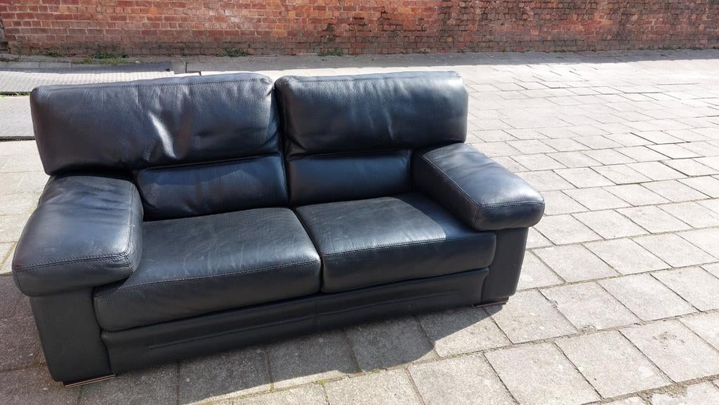 Roche Bobois 2-zitsbank in leer, Ophalen, Gebruikt, Tweepersoons, Leer