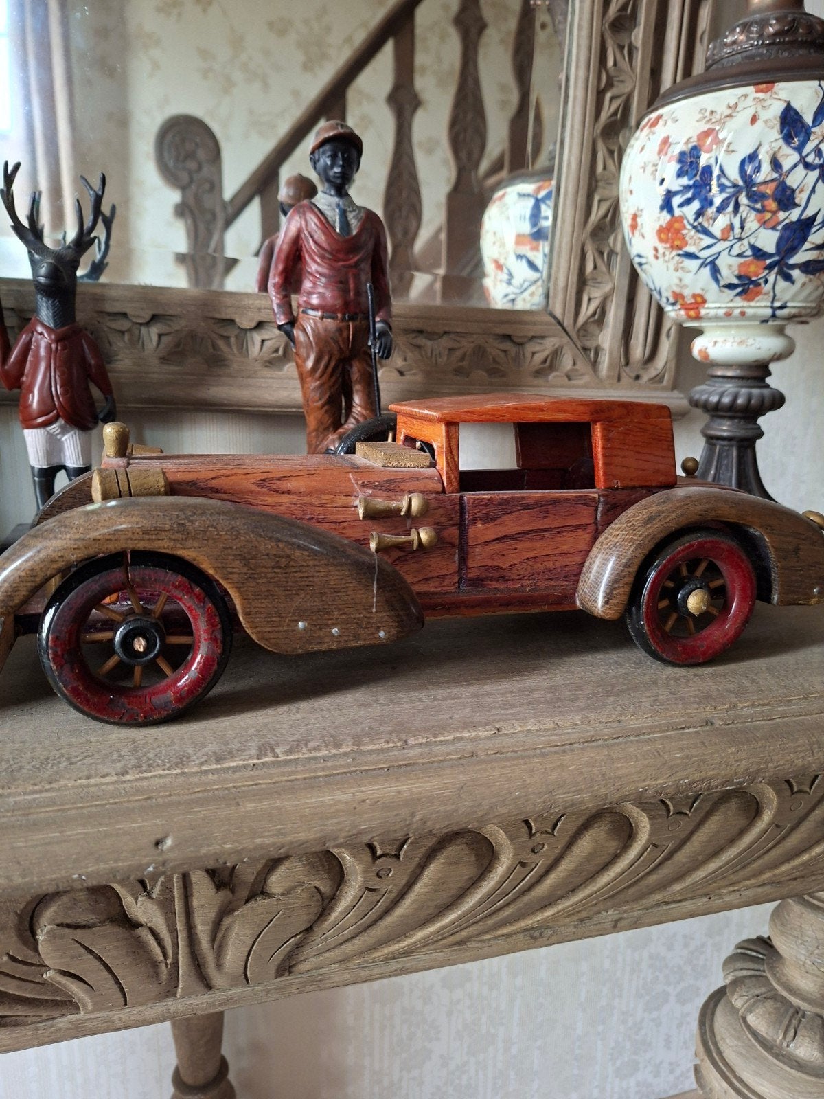Handgemaakte  oldtimer in massief hout, zeer goede staat, Ophalen