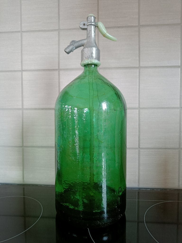 Grote groene sodafles. Hoogte: 37 cm., Antiek en Kunst, Ophalen of Verzenden