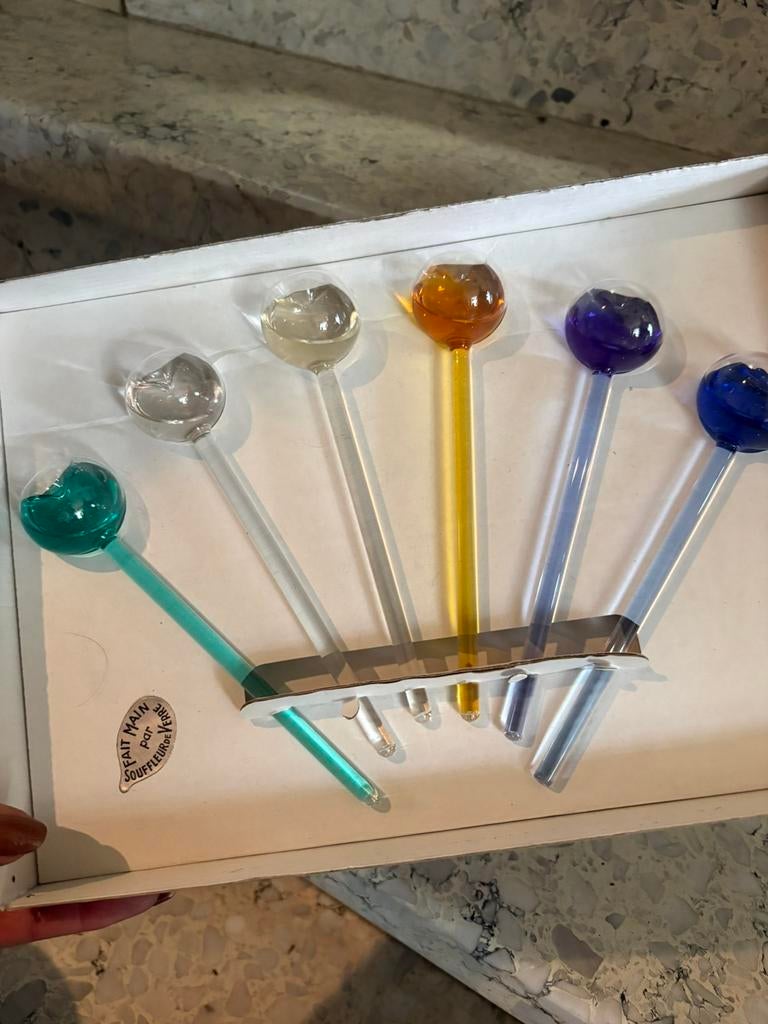Vintage mond geblazen glas roerstaven, Antiek en Kunst, Ophalen of Verzenden
