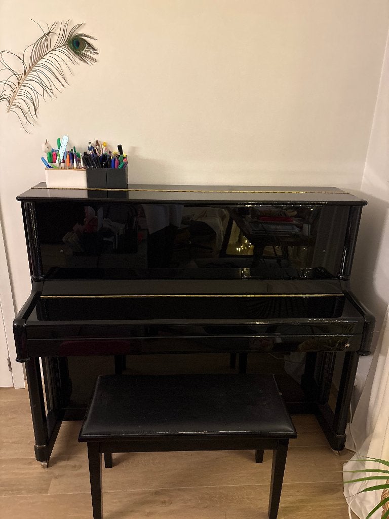 Piano buffetpiano, Muziek en Instrumenten, Ophalen, Zwart, Zo goed als nieuw, Piano