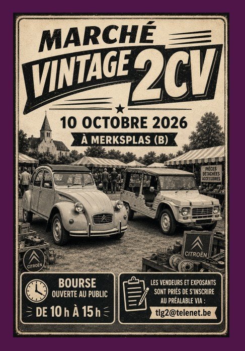 2CV,Dyane,Ami,Mehari Onderdelenbeurs, Particulier, Te koop, 2CV