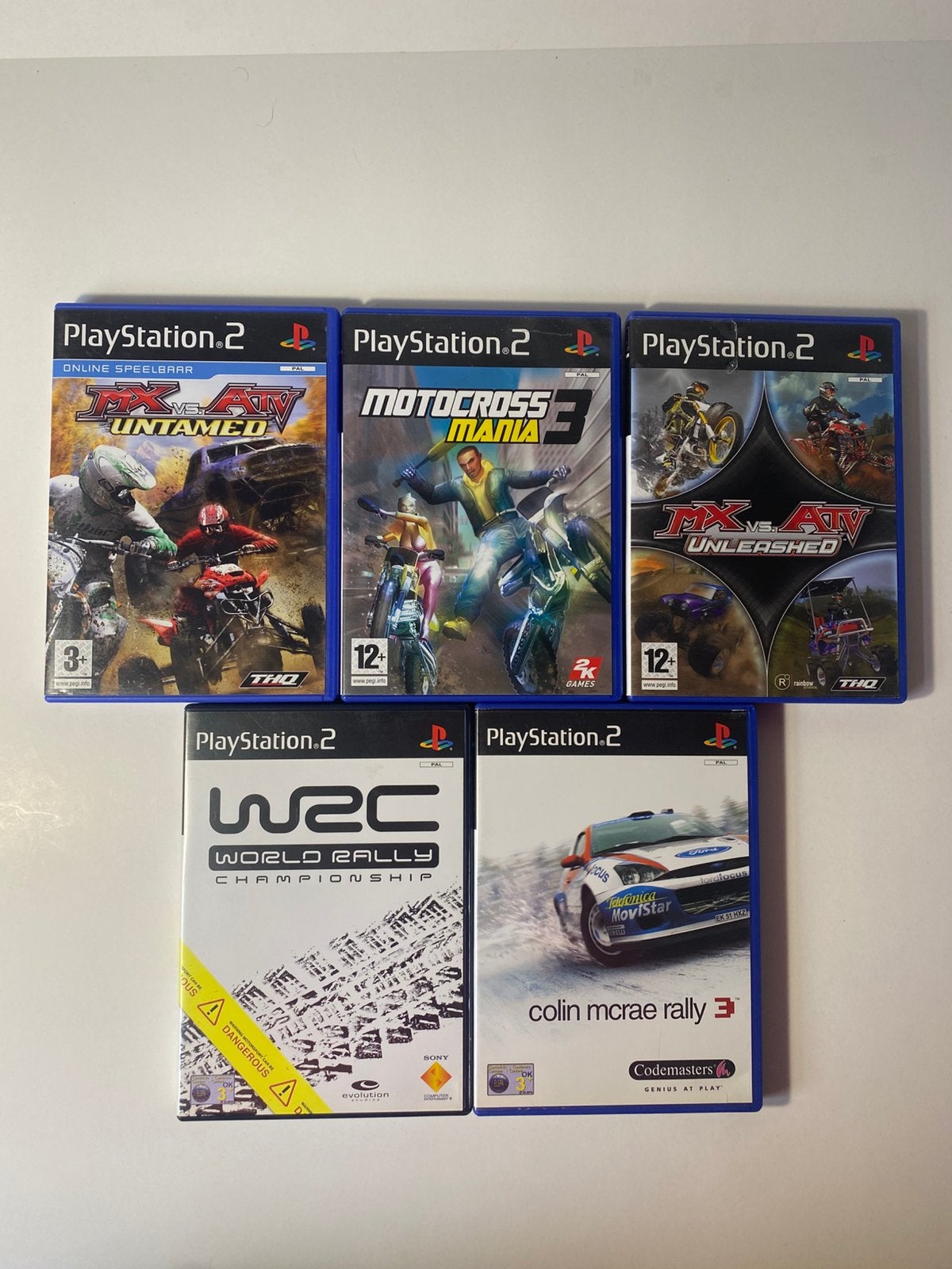 Pack de jeux de course PS2 — MX vs ATV, Colin McRae et WRC, Enlèvement ou Envoi, Comme neuf, Course et Pilotage, 3 joueurs ou plus