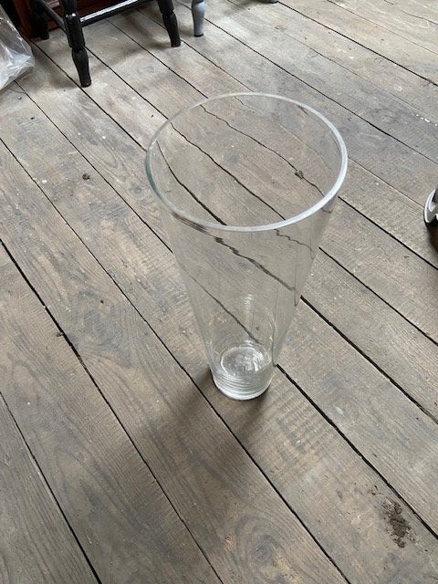 Vase transparent, Transparent, Fleurs séchées incluses, Comme neuf, Verre