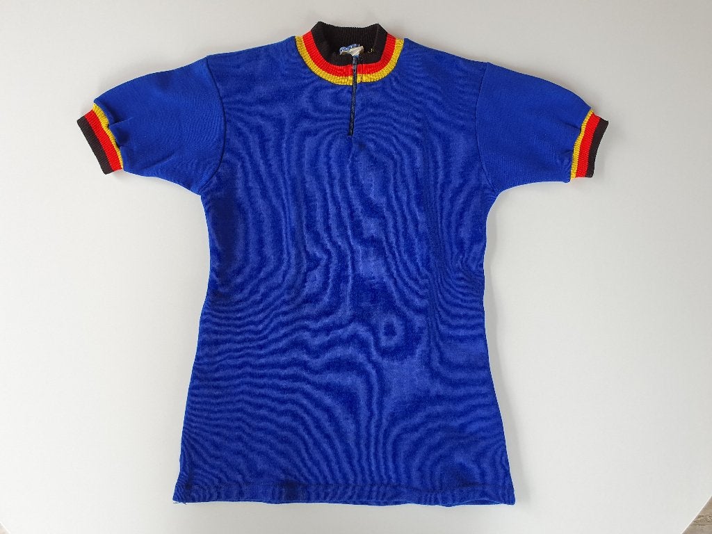 Vintage wielershirt met Duitse tricolore accenten, Ophalen of Verzenden, Gebruikt, Kleding