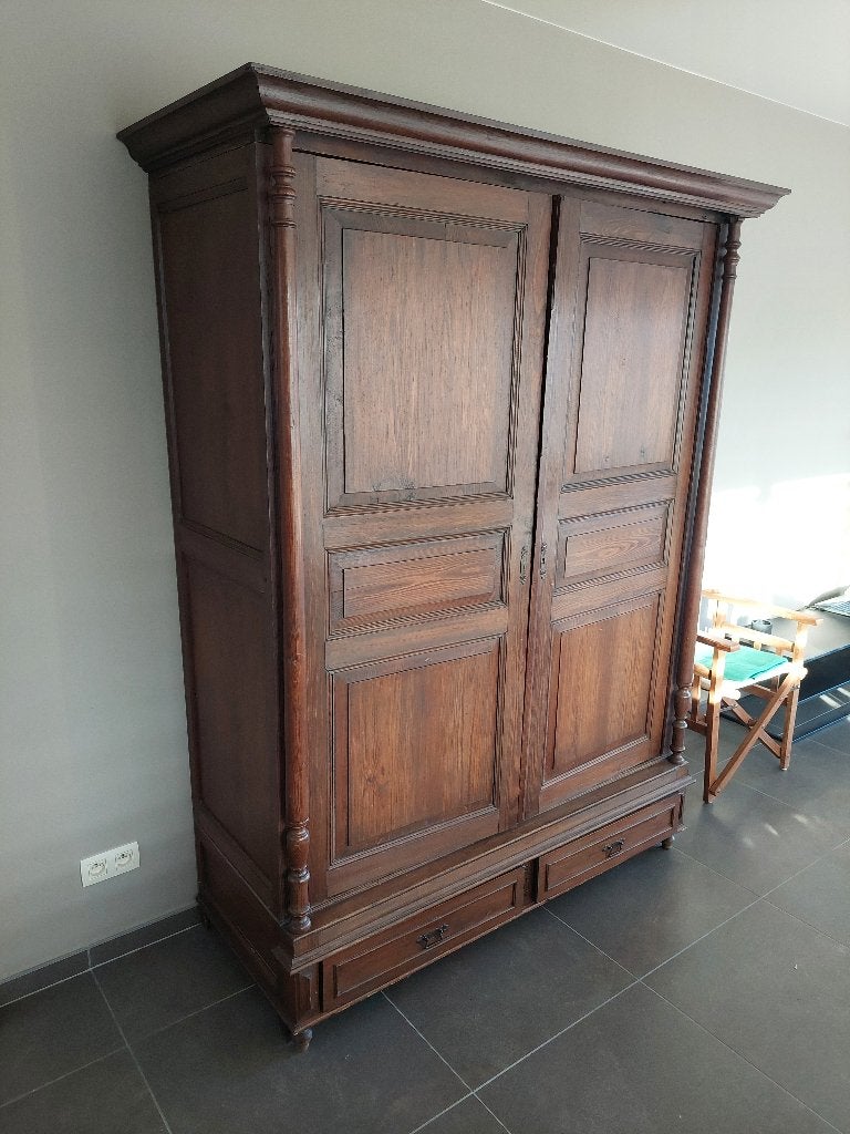 Antieke kast 211x164x64, Antiek en Kunst, Ophalen