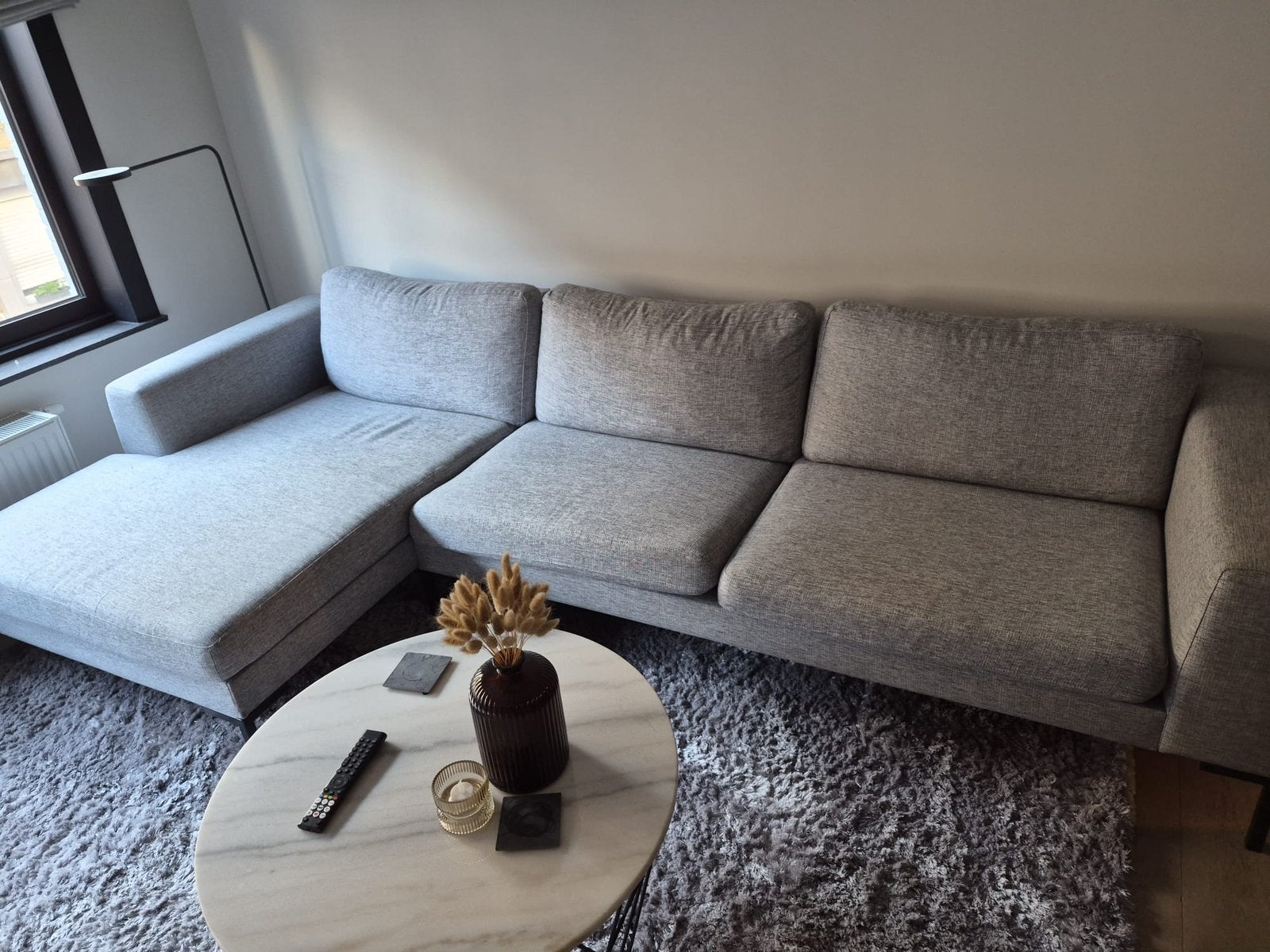 Grijs hoeksalon in prima staat, Huis en Inrichting, Ophalen, Zo goed als nieuw