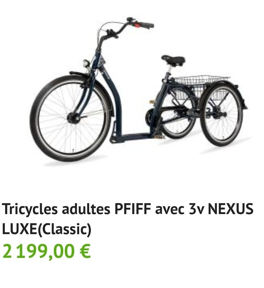 Vélo tricycle Adulte accès très facile et sucurisant, Enlèvement, Utilisé