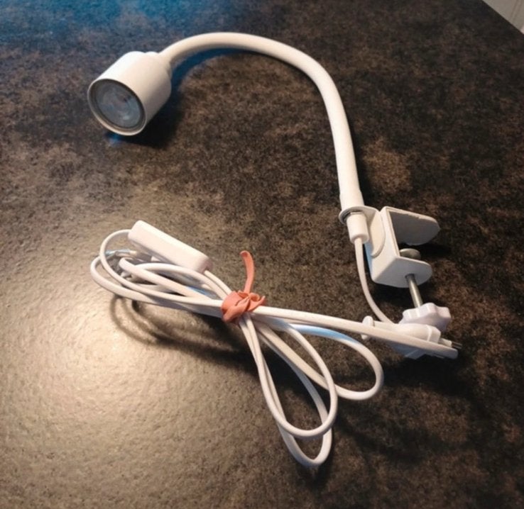 Bureaulamp wit met klem, Huis en Inrichting, Wit, Ophalen of Verzenden, Zo goed als nieuw, Bureaulamp