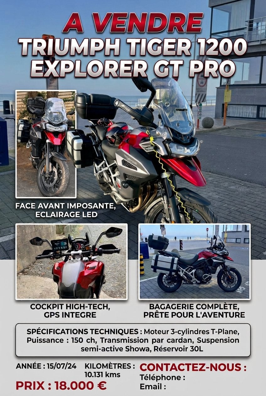 Tiger explorer 1200 gt pro, Enlèvement, Comme neuf