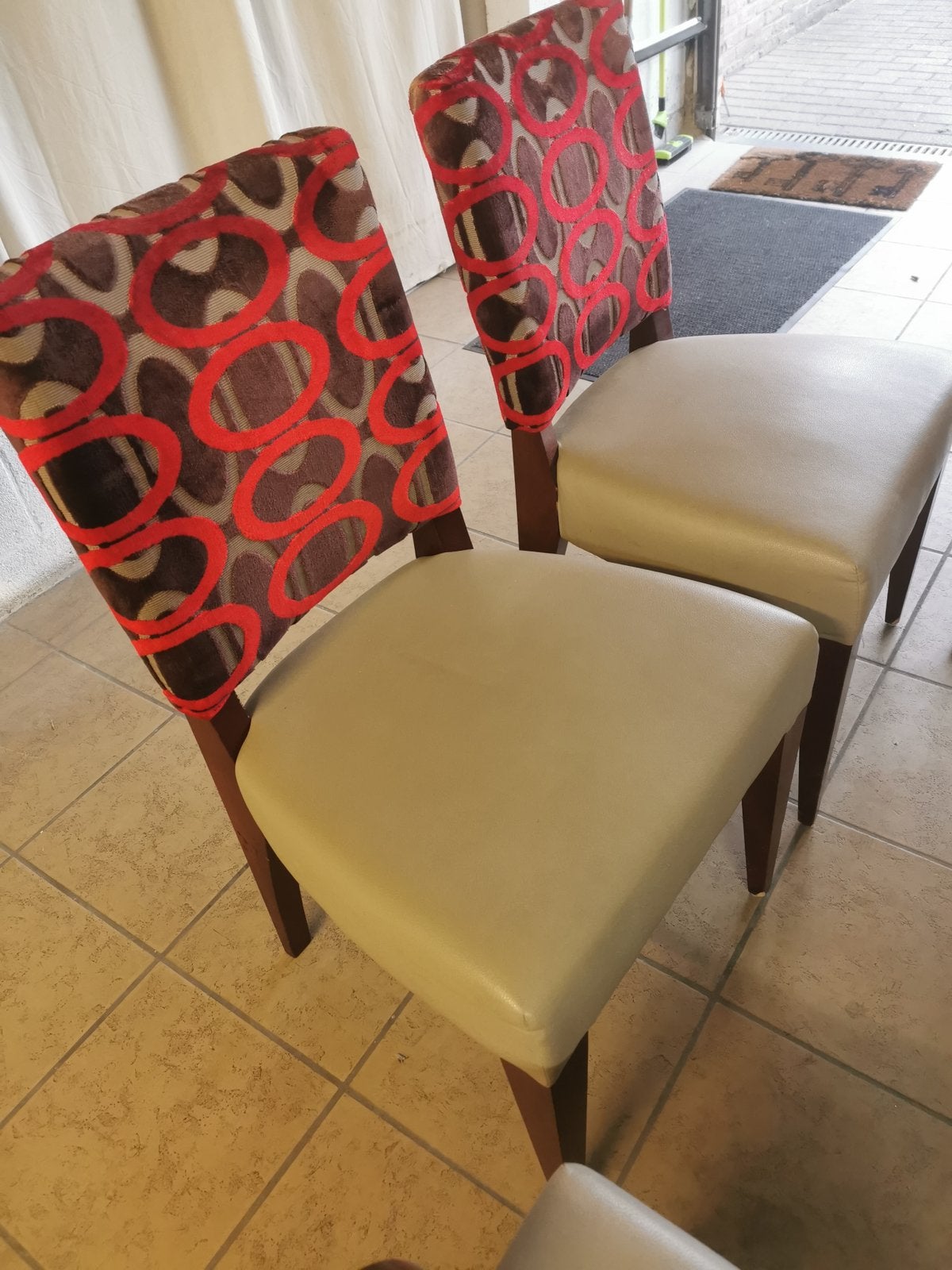 Seventies retro stoelen 6 stuks, Huis en Inrichting, Ophalen, Overige materialen, Gebruikt, Grijs