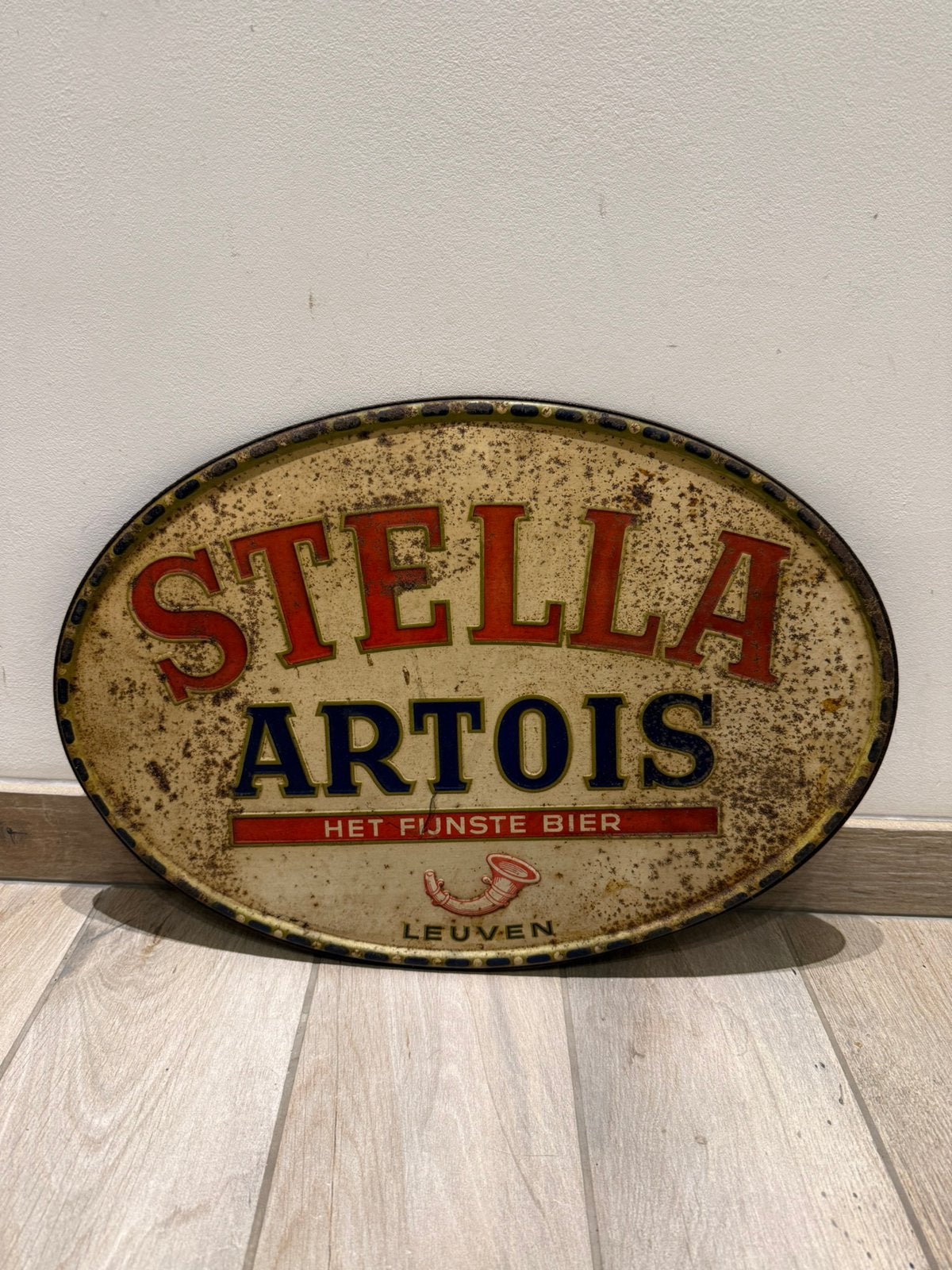 Stella artois blikken reclame bord Sobi 74, Ophalen of Verzenden, Gebruikt, Reclamebord, Plaat of Schild, Stella Artois