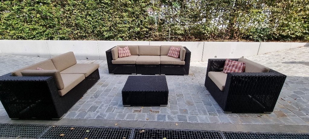 Loungeset inclusief kussens, Ophalen, Gebruikt, Rotan, 6 zitplaatsen