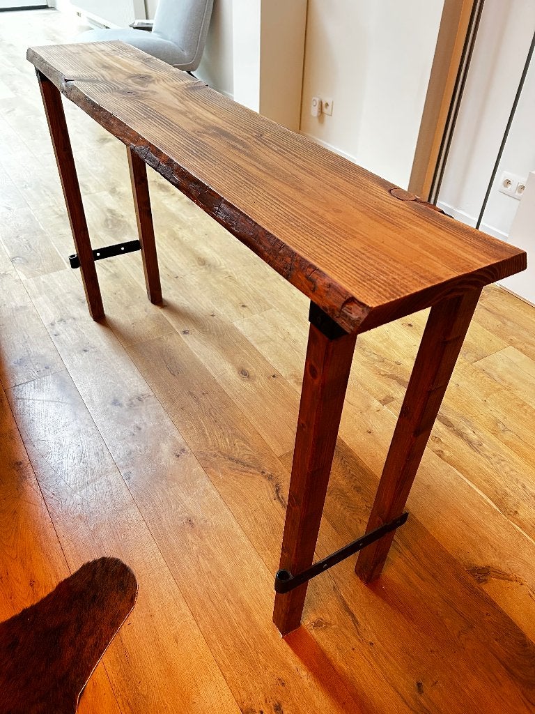 Wandtafel, console van ruw hout, Ophalen, Gebruikt, 100 tot 150 cm, 25 tot 50 cm