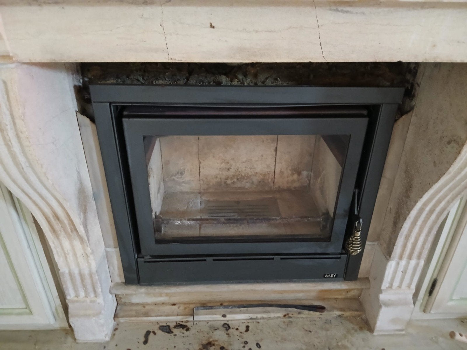 houtkachel inbouw, Maison & Meubles, Enlèvement, Utilisé, Encastré, Cheminée au bois