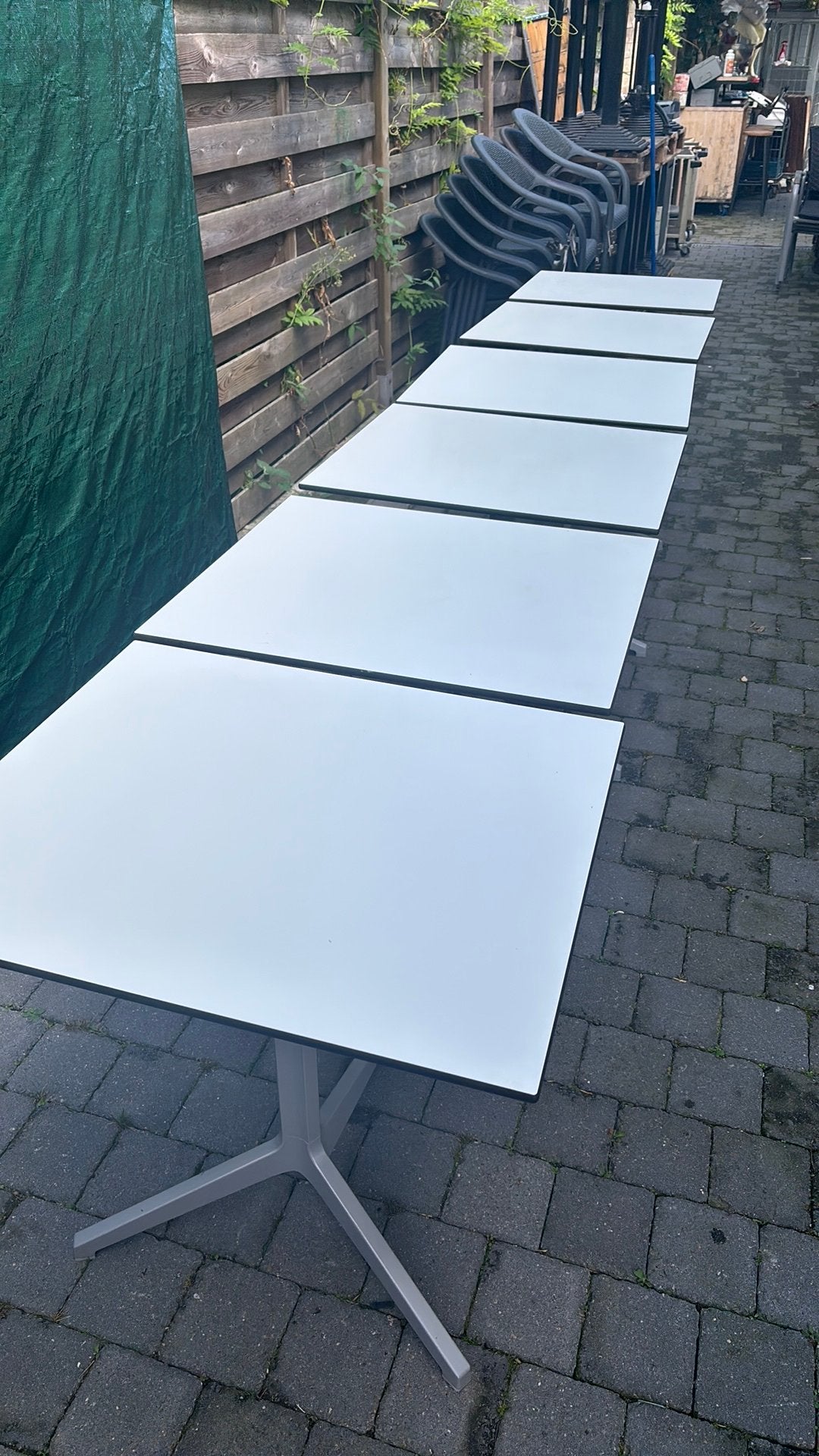 6 terras tafels 60 x 70 cm, Ophalen, Rechthoekig, Overige materialen