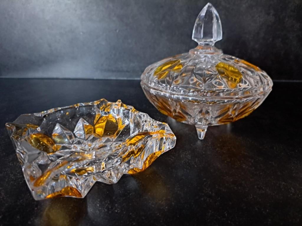 Vintage set, bonbonniere en asbak, Enlèvement ou Envoi