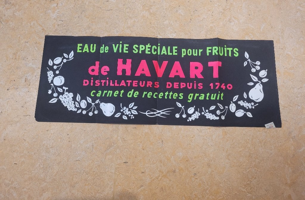 Oude advertentie van Delhaize Havart, Verzamelen, Ophalen of Verzenden, Gebruikt, Reclamebord