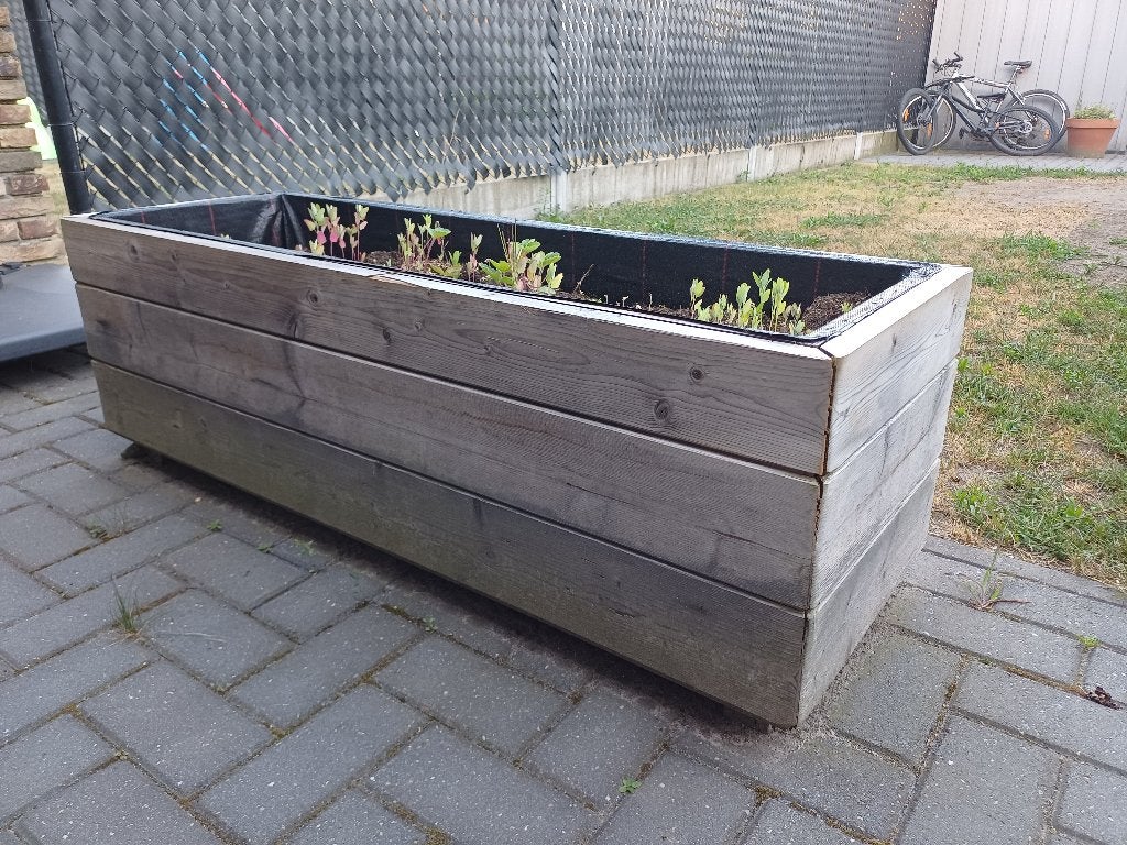 Houten plantenbak / bloembak - 128 x 44 x 43 cm, Jardin & Terrasse, Bacs à fleurs & Jardinières, 30 à 60 cm, Enlèvement, Utilisé