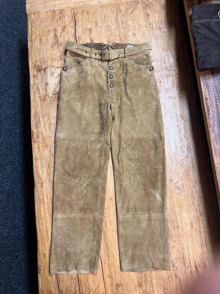 Lederhosen Heren maat 48, Enlèvement ou Envoi, Distler, Vert, Taille 52/54 (L)