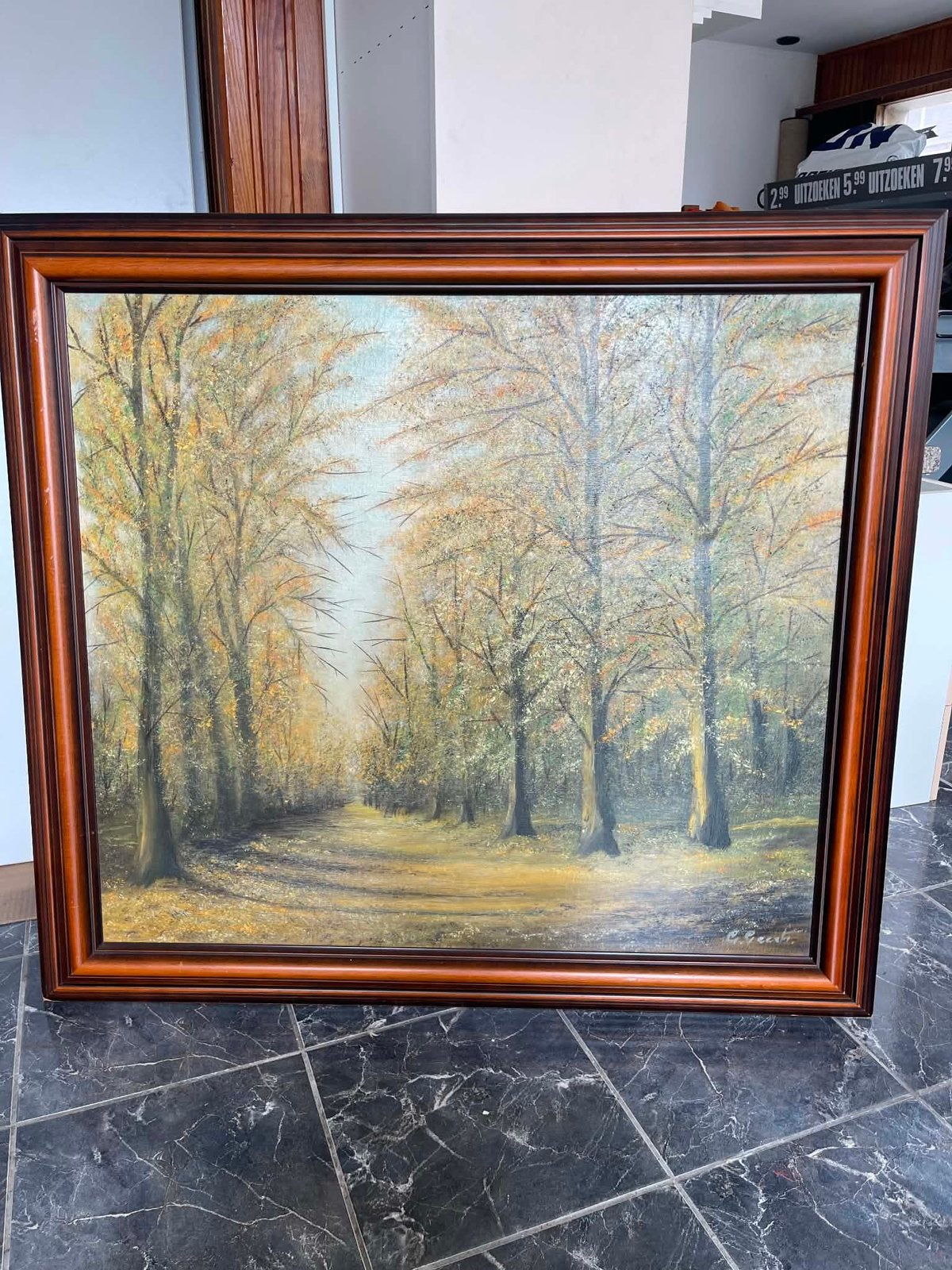 3 klassieke schilderen + wanddoek schilderij, Ophalen