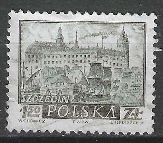 Pologne 1960 - Yvert 1063 - Ville historique - Szczecin (ST), Envoi, Pologne, Affranchi
