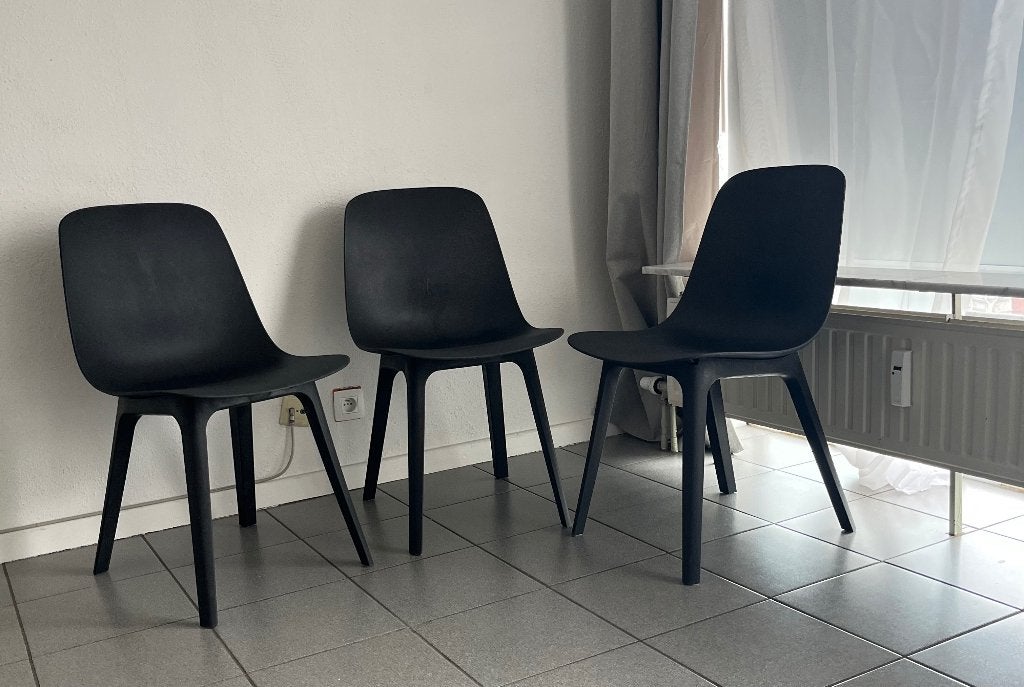 Chaises Ikea ODGER, Maison & Meubles, Chaises, Trois, Gris, Comme neuf, Enlèvement