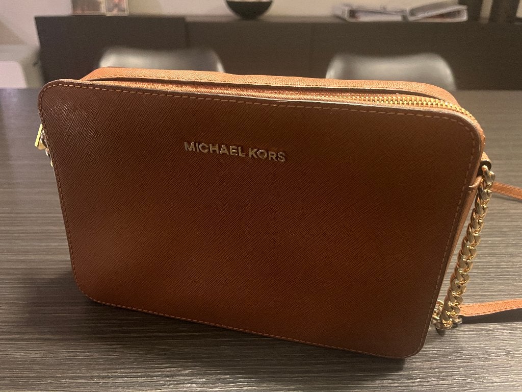 Schoudertas Michael Kors - leer - camelkleur, Ophalen of Verzenden, Zo goed als nieuw, Bruin, Schoudertasje