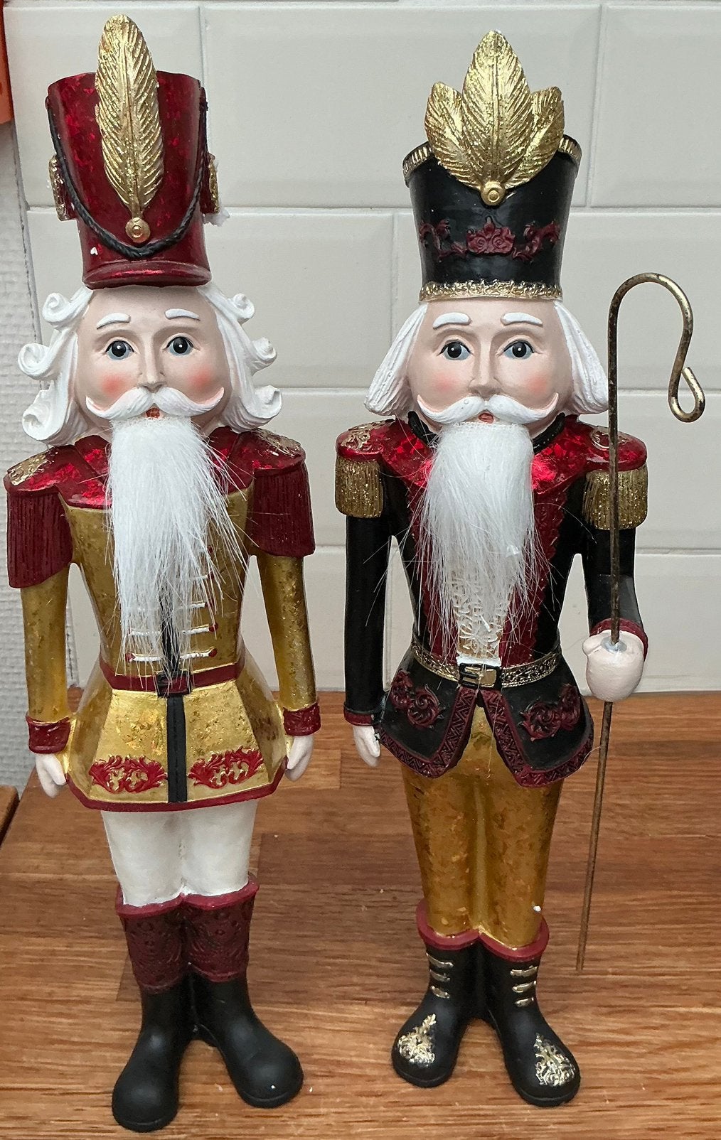Set van 2 Luxe Kerst Notenkrakers (Polyresin) – 41,5 cm, Ophalen of Verzenden, Zo goed als nieuw