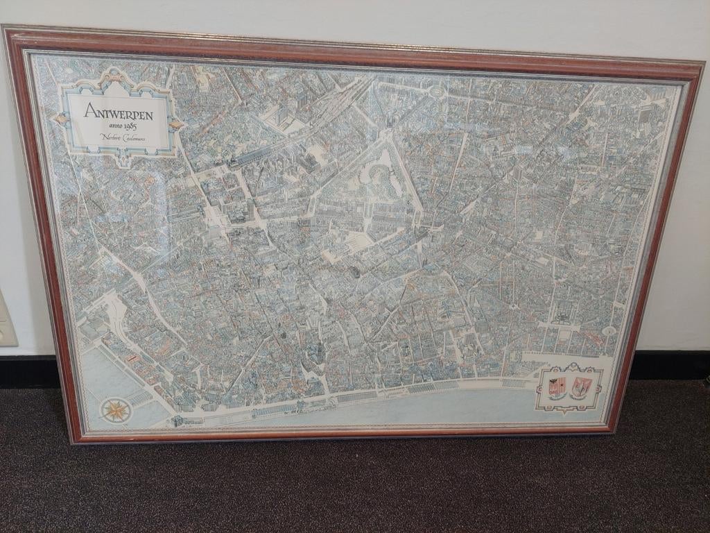 Stadskaart Antwerpen Anno 1985 - Norbert Ceulemans, Antiek en Kunst, Ophalen