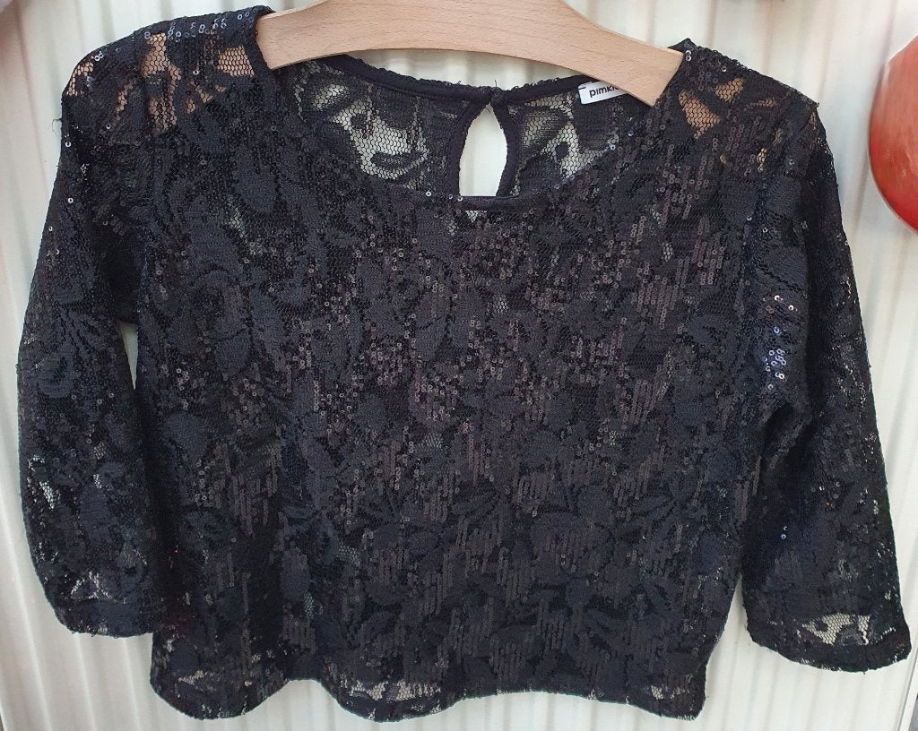 Korte zwarte blouse van Pimkie maat S, Zwart, Ophalen of Verzenden, Pimkie, Maat 36 (S)