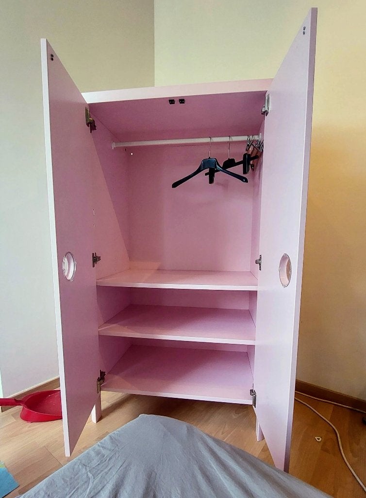 Armoire pour enfants — Rose clair -80  52  139 cm, Maison & Meubles, Avec tablette(s), Pin, Enlèvement, Utilisé