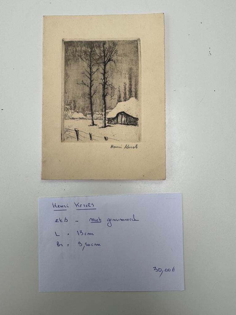 Henri Kerels - ets (niet genummerd), Ophalen, Ets