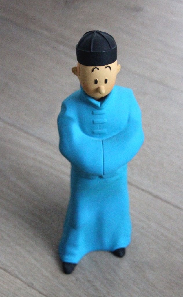 Kuifje Tintin Beeld blauwe Lotus bleu statue 30 cm, Collections, Enlèvement ou Envoi, Tintin, Comme neuf, Statue ou Figurine