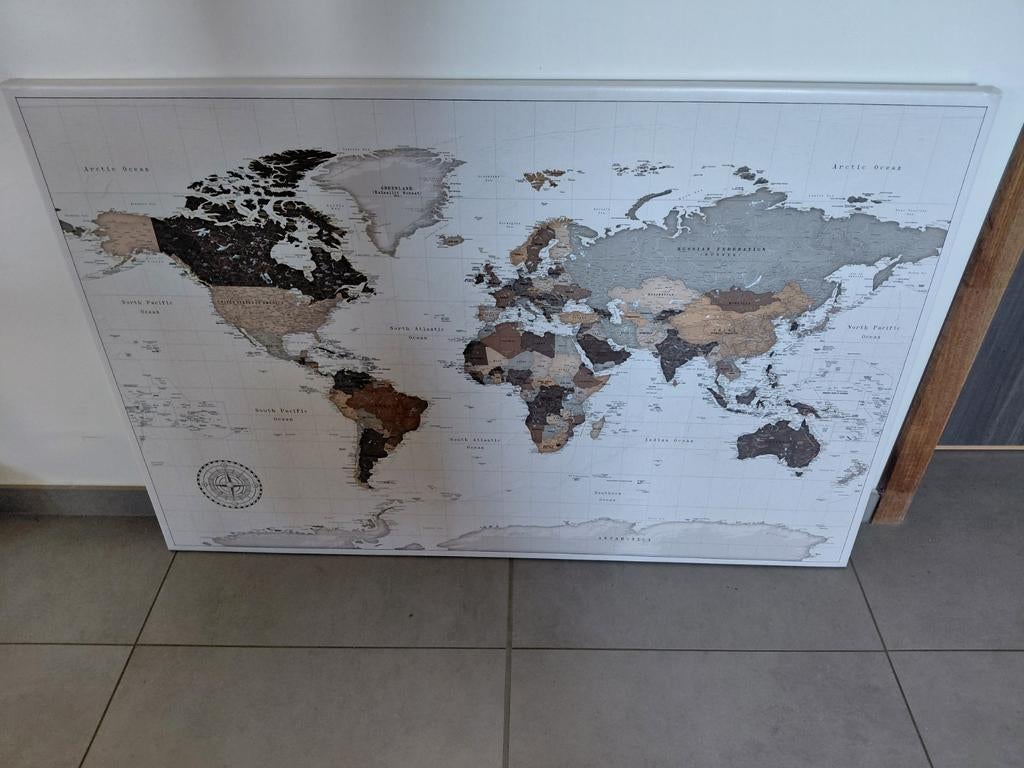 Carte du monde . Tableau à pointer, Enlèvement