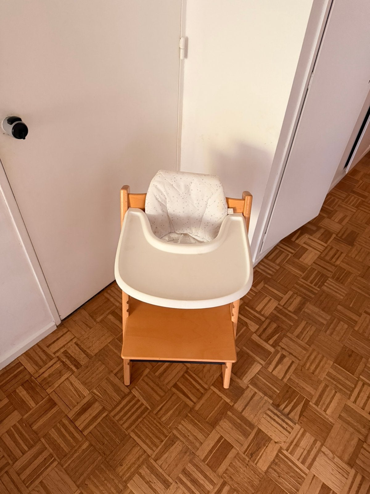 Stokke eetstoel tripp trapp bundel natural + babyset, Ophalen, Gebruikt