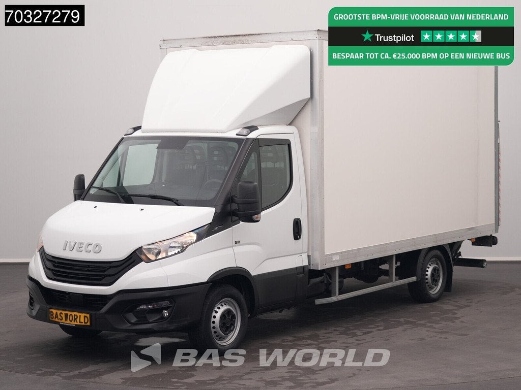 Iveco Daily 35S16 Laadklep 160PK Bakwagen Airco Cruise Camer, Auto's, Bestelwagens en Lichte vracht, Stof, Euro 6, Iveco, Wit