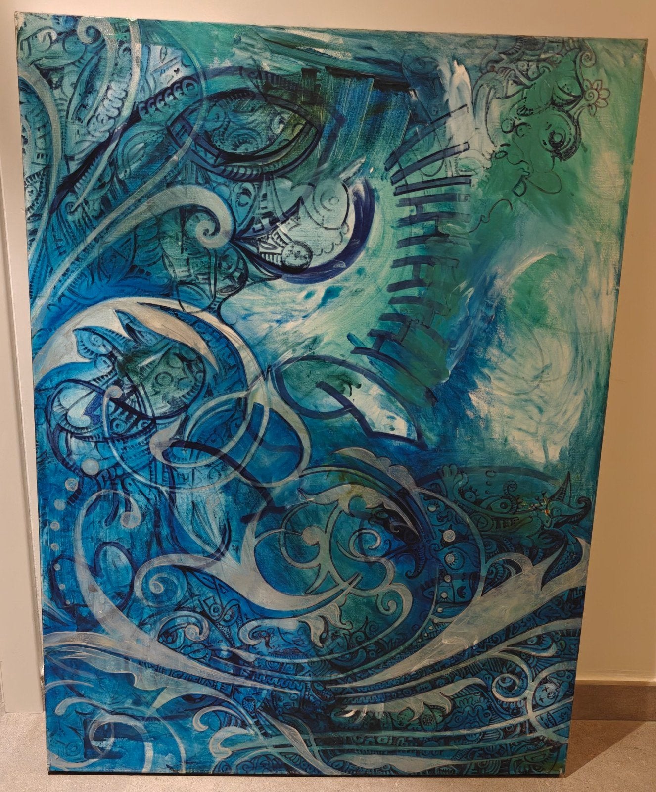 abstracte schilderij, Antiek en Kunst, Ophalen