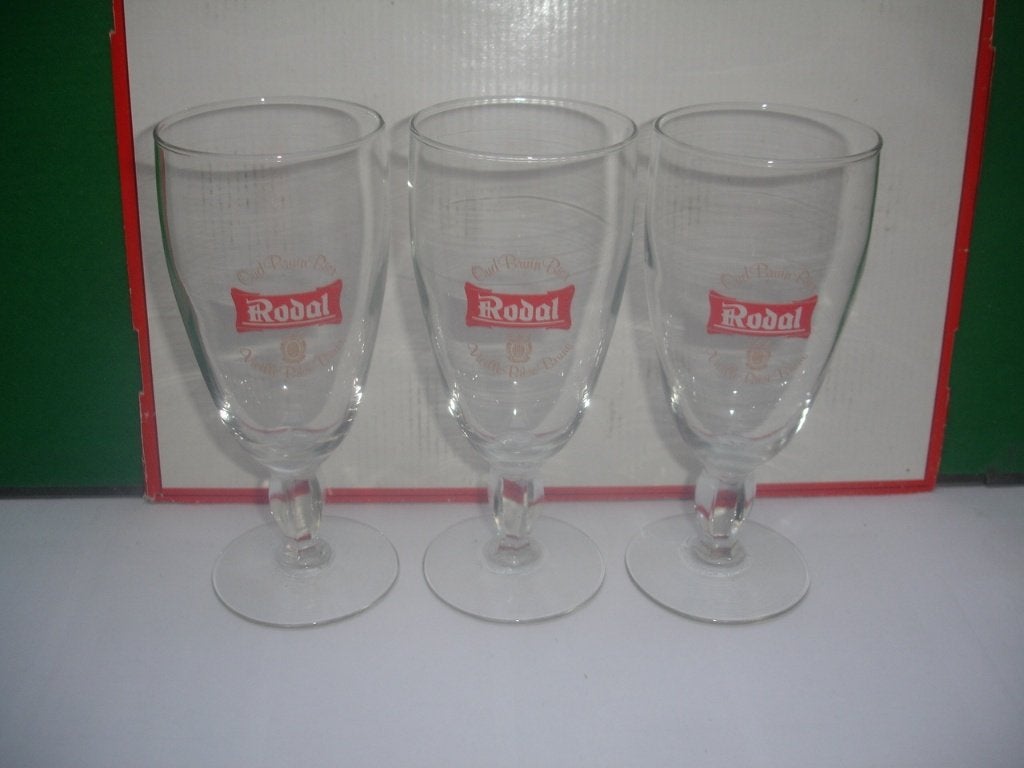 Bierglas Rodal, oud bruin bier, brij. De Neve, Verzamelen, Biermerken, Zo goed als nieuw, Glas of Glazen, Overige merken, Ophalen of Verzenden