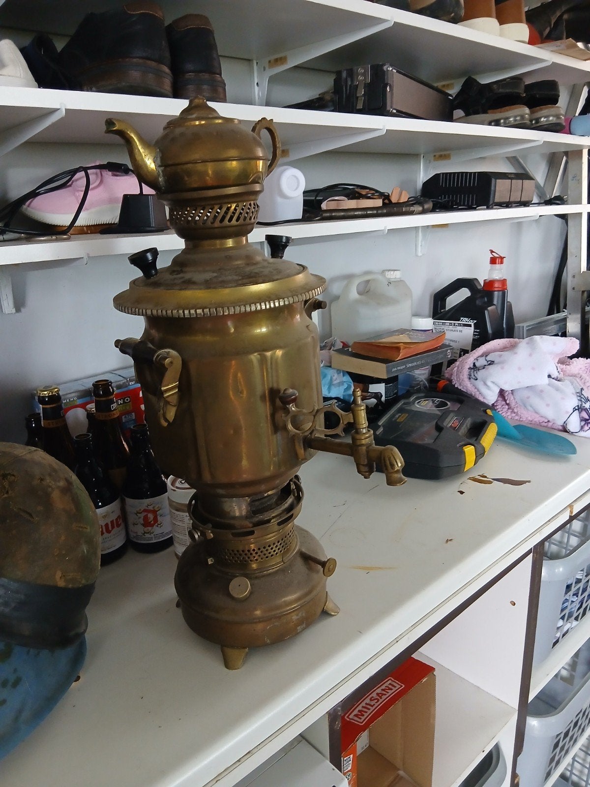 antieke water koker, samovar. 2 stuks beschikbaar., Ophalen of Verzenden, Koper