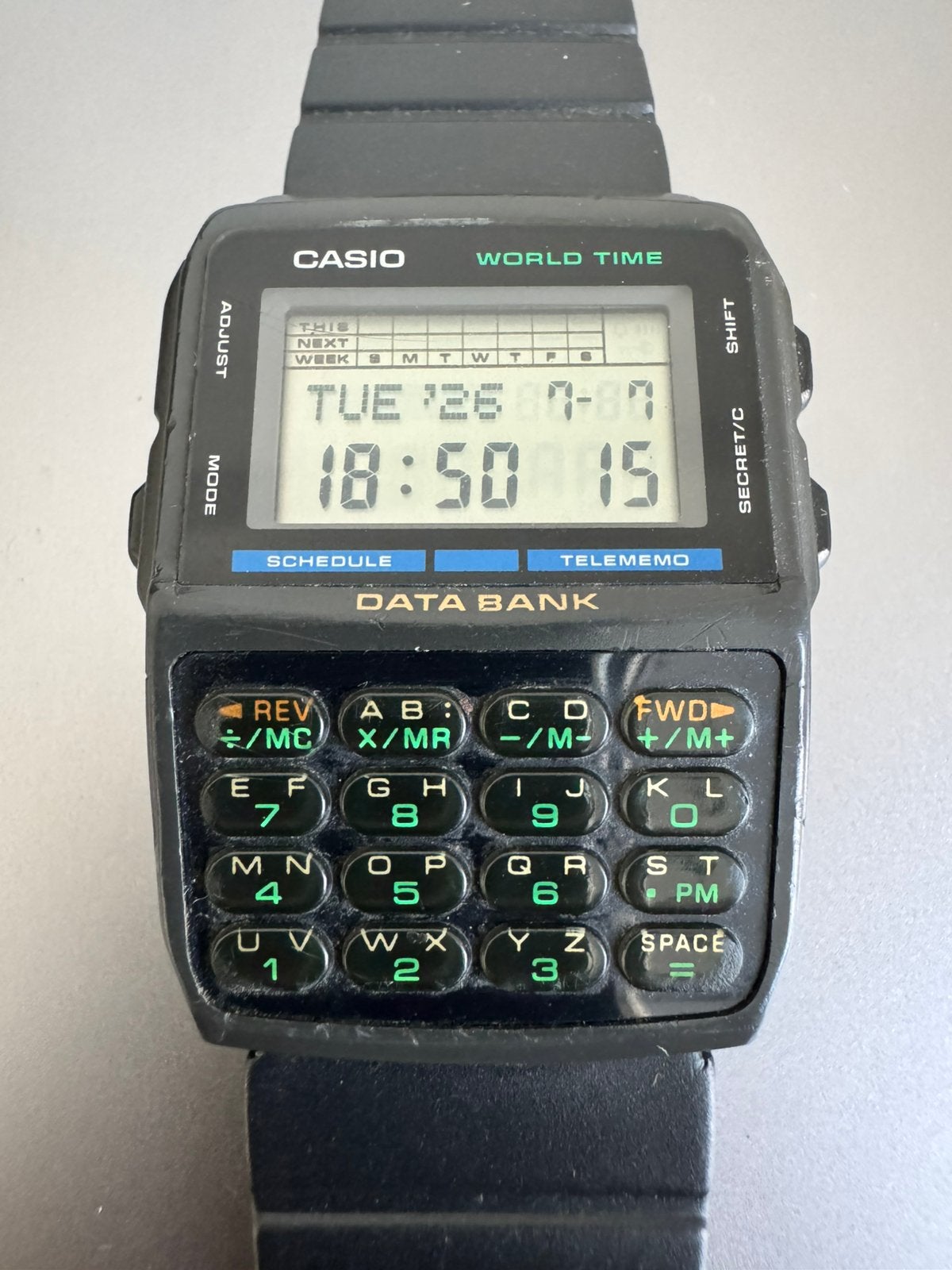 Casio Data Bank DBX-103 (Frankenwatch) Vintage horloge, Ophalen of Verzenden