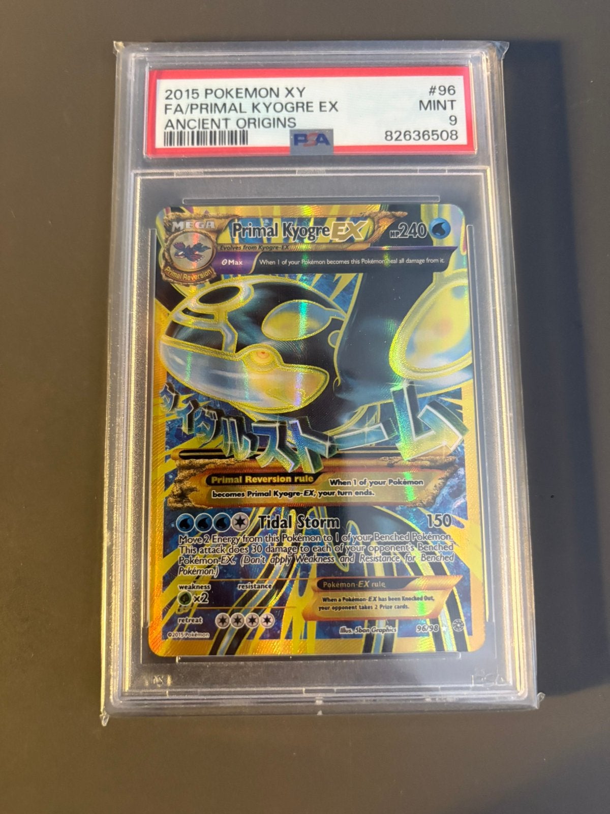 Primal kyogre ex psa 9, Ophalen of Verzenden, Zo goed als nieuw