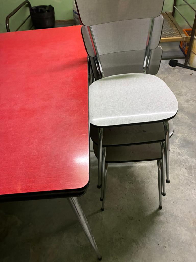Retro keukentafel, Huis en Inrichting, Tafels | Eettafels, Ophalen, Gebruikt, Metaal, Retro