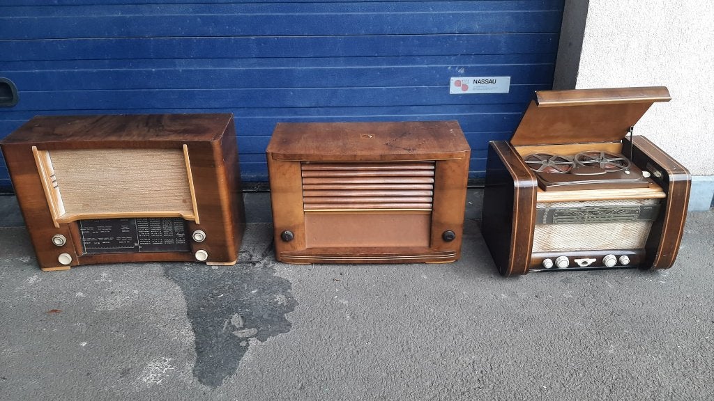lot radio ancienne +enregistreur, his master's voice vintage, Antiquités & Art, Enlèvement