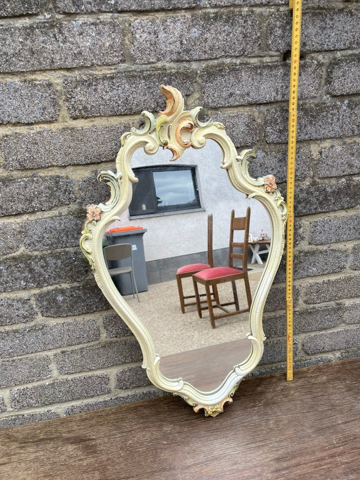 Prachtige vintage barokke/rococo wandspiegel, Ophalen, Minder dan 50 cm, Minder dan 100 cm