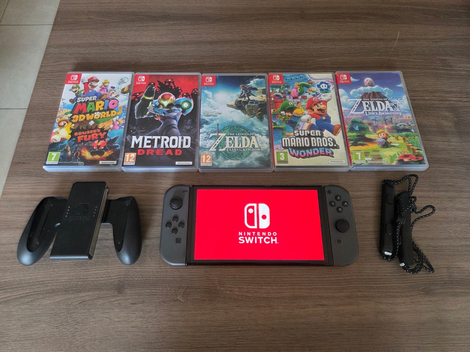 Nintendo Switch OLED +  5 top games, Ophalen, Met 2 controllers, Switch OLED, Met games